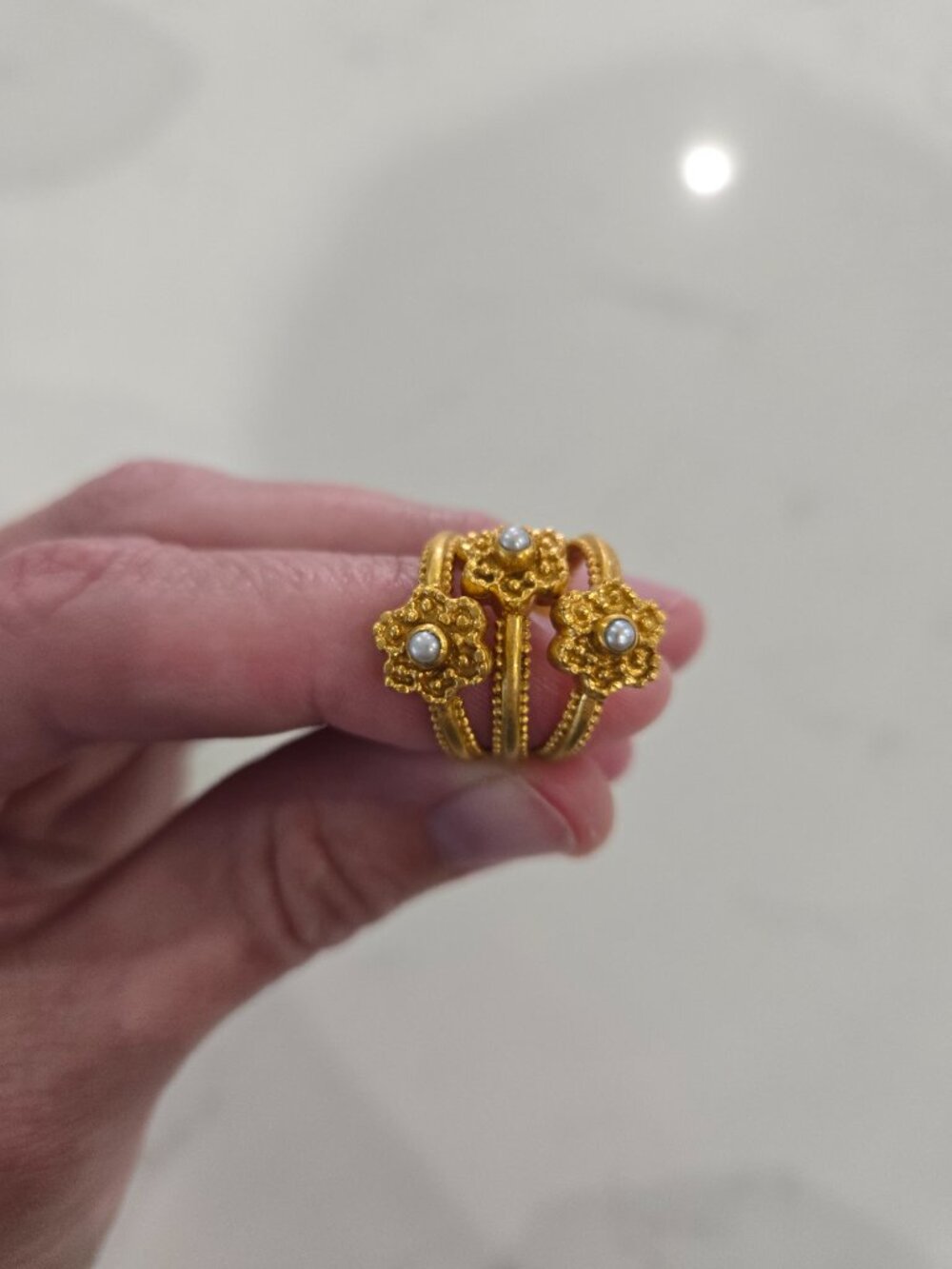 Julie Vos Colette Trio Ring - Pearl - Picture 2 of 3